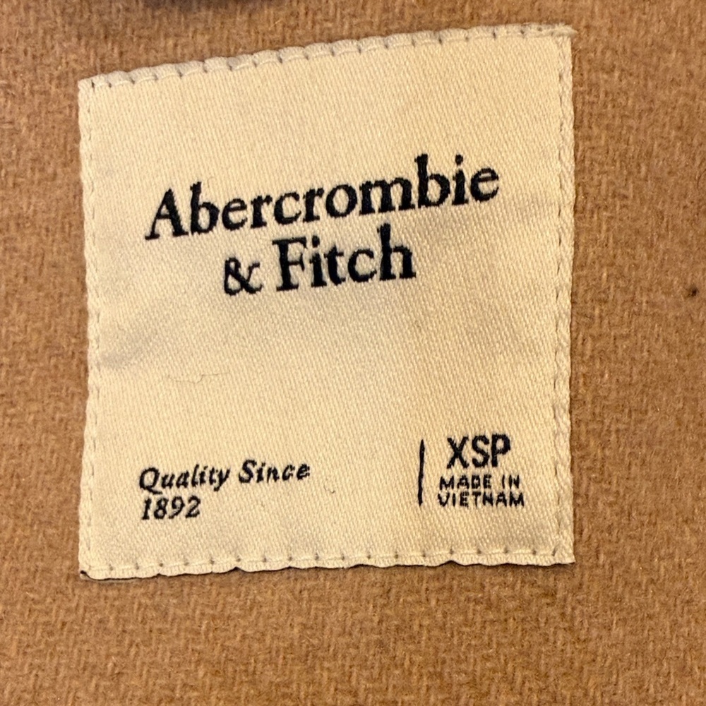 Abercrombie & Fitch Tan Double-Breasted Wool Blend Pea Coat - size XSP - Picture 2 of 5